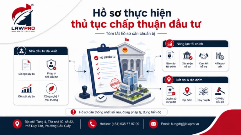Hồ sơ thực hiện thủ tục chấp thuận đầu tư